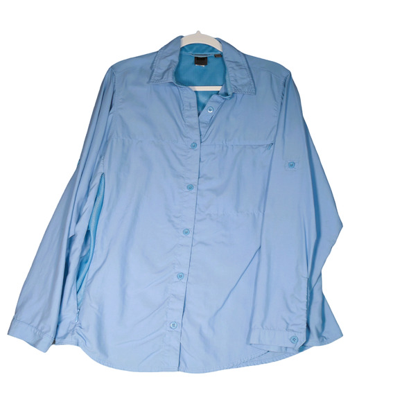 REI Tops - REI Performance Blouse Womens XL Blue Vented Pockets Fishing Camping Hike UPF 30